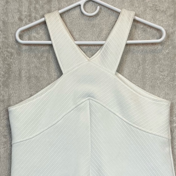 NWT Anthropologie Ivory Knit Top Sz L Cross Straps Front & Back - Picture 2 of 15